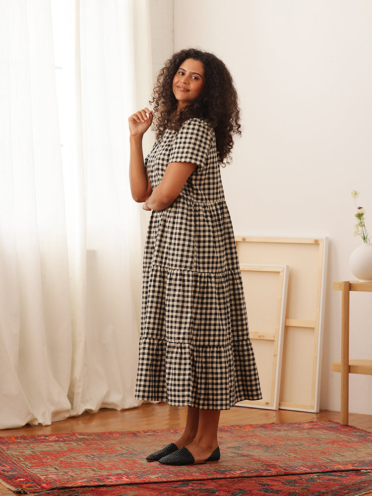 Chalet Tiered Dress Cotton Linen
