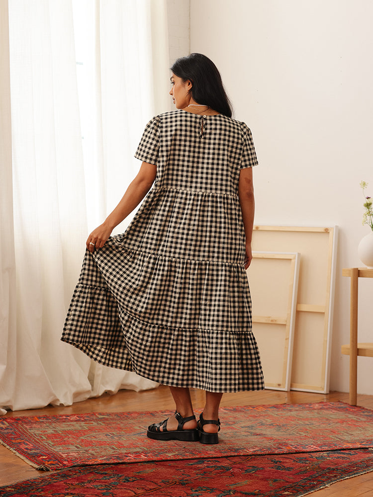 Chalet Tiered Dress Cotton Linen