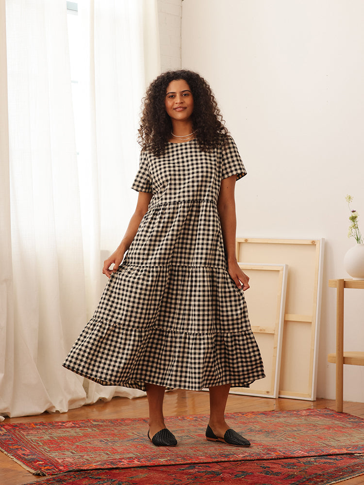 Chalet Tiered Dress Cotton Linen