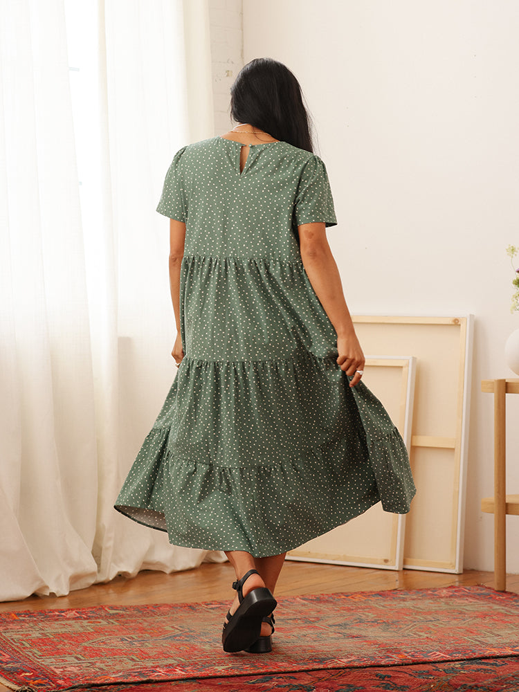 Chalet Tiered Dress Cotton Linen