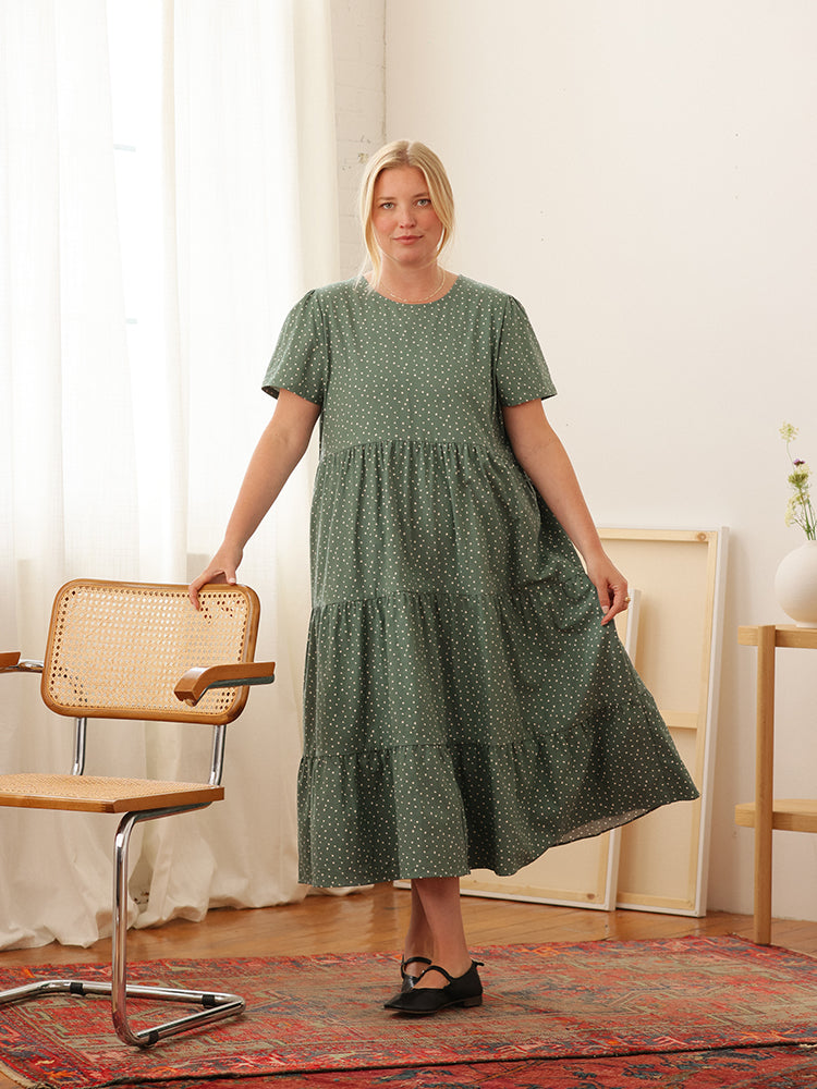 Chalet Tiered Dress Cotton Linen