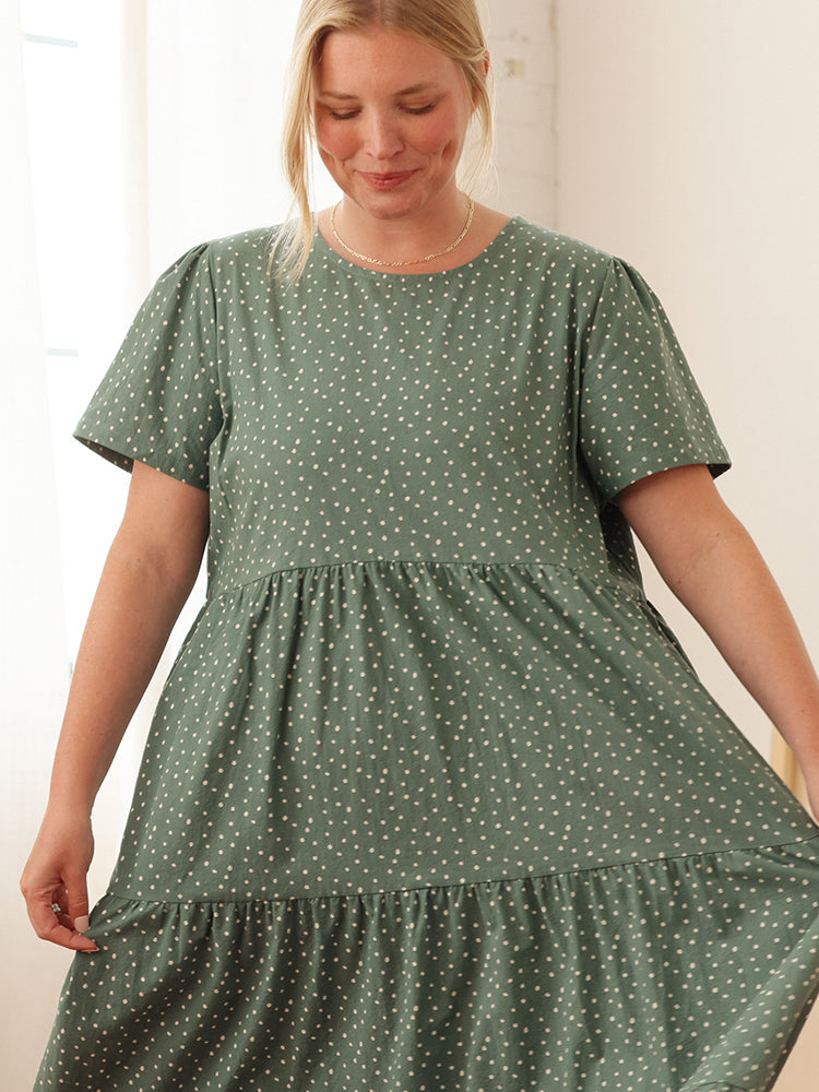 Chalet Tiered Dress Cotton Linen