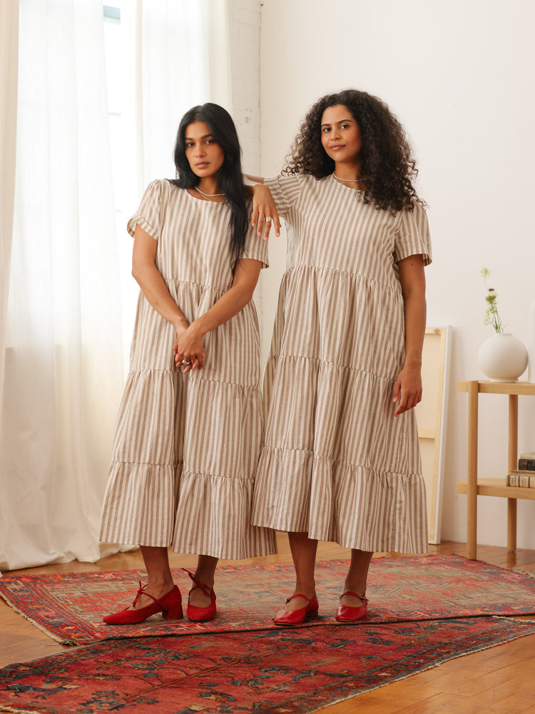 Chalet Tiered Dress Cotton Linen