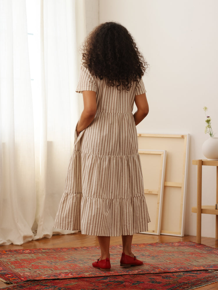 Chalet Tiered Dress Cotton Linen