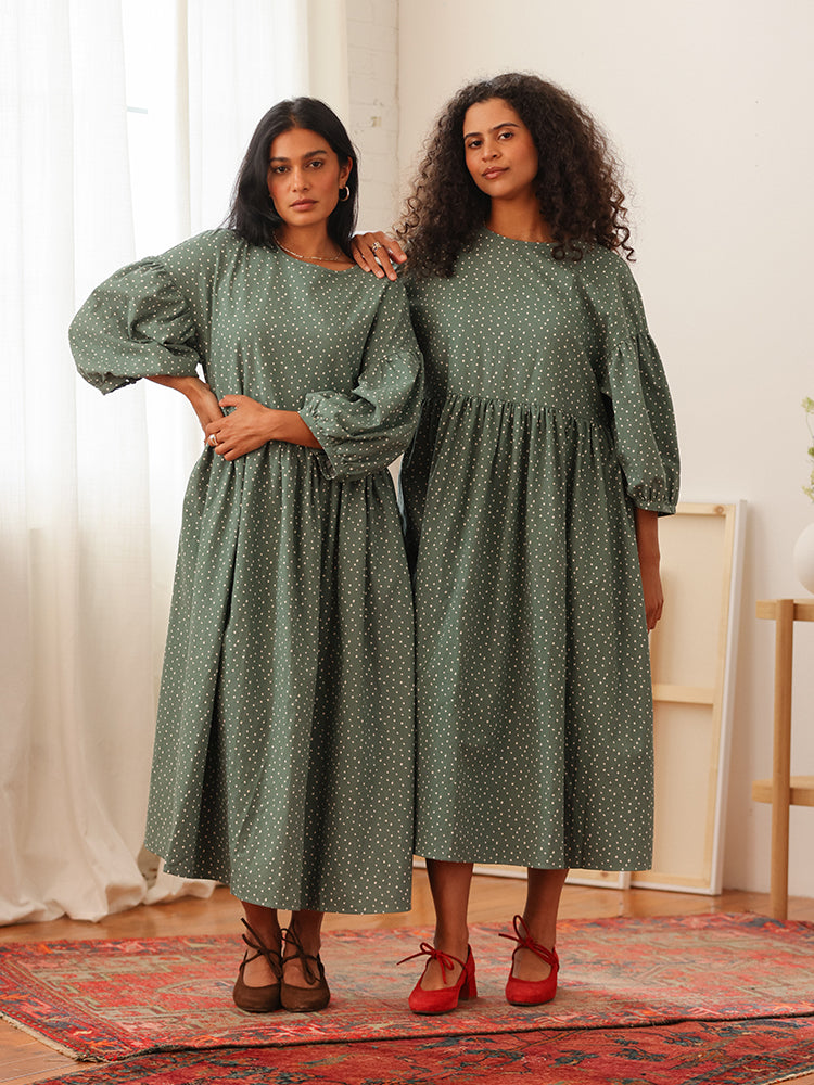 Nico Balloon Sleeve Midi Dress