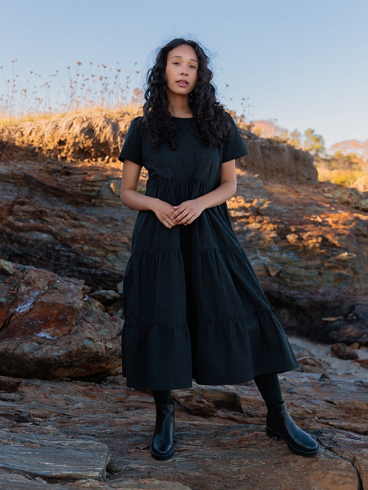 Chalet Tiered Dress Cotton Linen