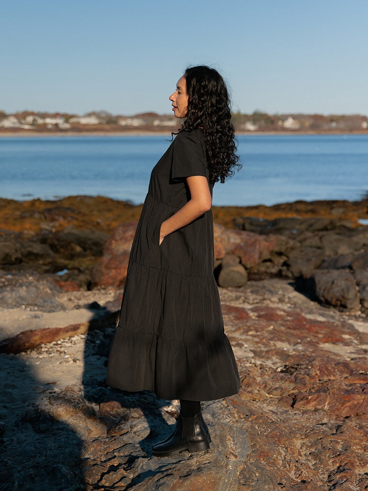 Chalet Tiered Dress Cotton Linen